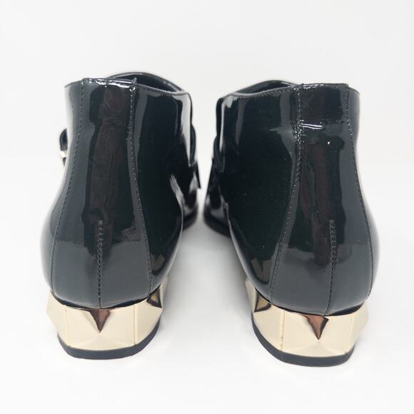 Valentino Garavini Patent Leather Fringe Green Loafer Boots Rock Stud 37 EU 7 US - Picture 3 of 6
